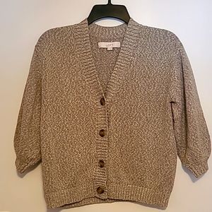 Loft green button up sweater  Sz M